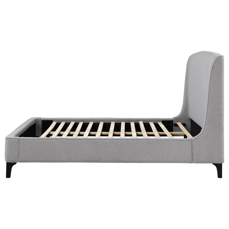 Mosby Upholstered  Wingback Bed Grey