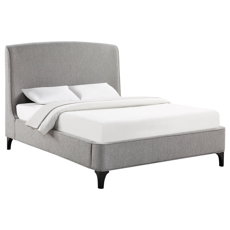Mosby Upholstered  Wingback Bed Grey
