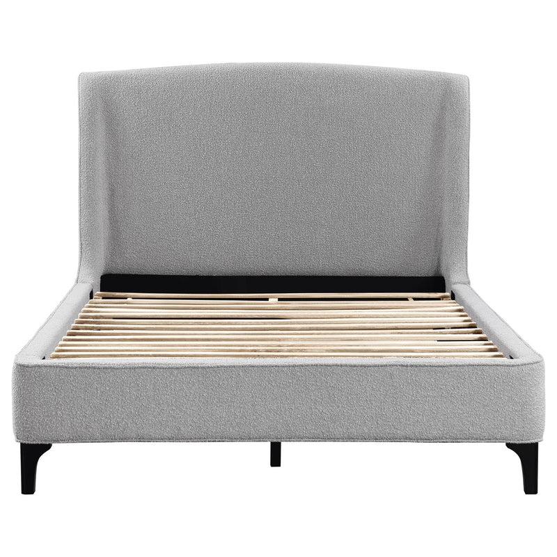 Mosby Upholstered  Wingback Bed Grey