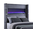 Tisdall Upholstered Cal King Flame Visualizer Bed Black