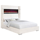 Tisdall Upholstered Cal King Flame Visualizer Bed Black