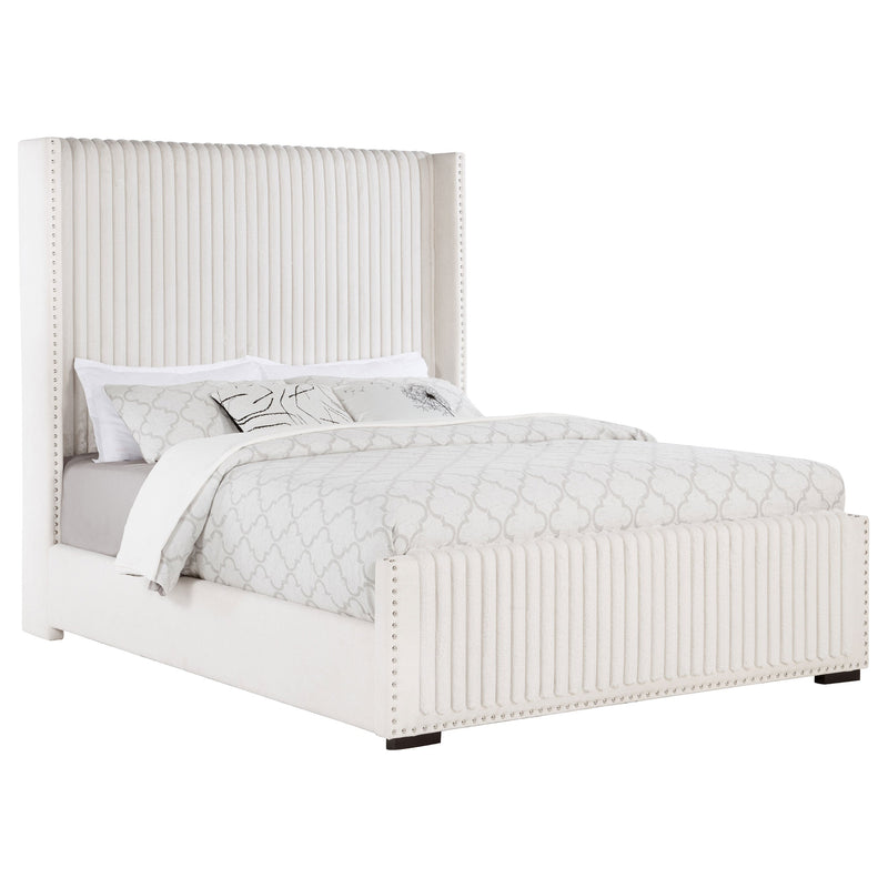Natasha 65-inch Upholstered  Wingback Bed Cream