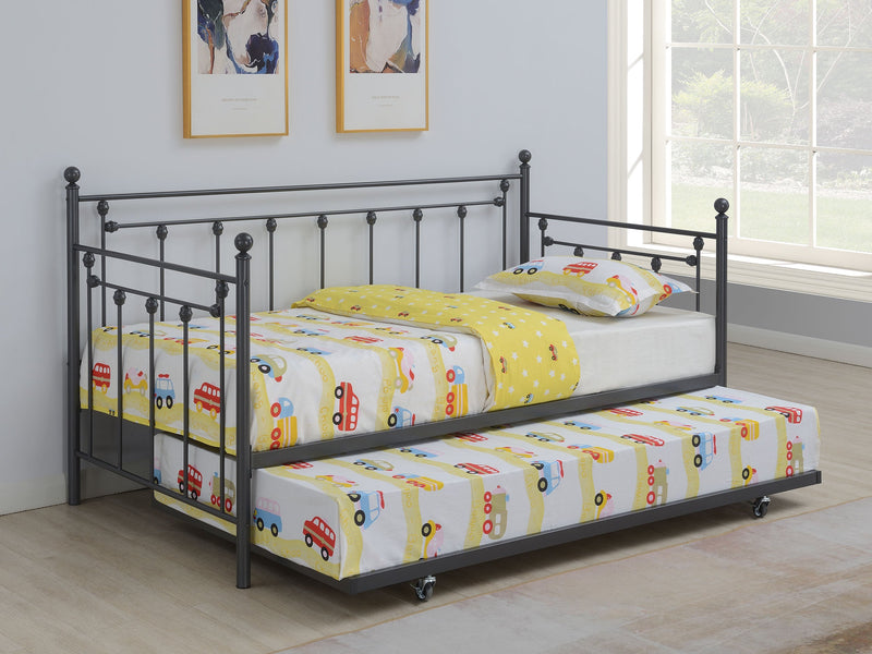 Nocus Metal  Daybed with Trundle Gunmetal