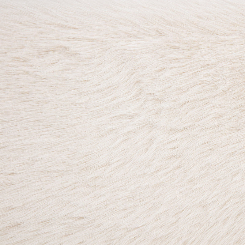 Rebecca Faux Fur Upholstered California King Bed Cream