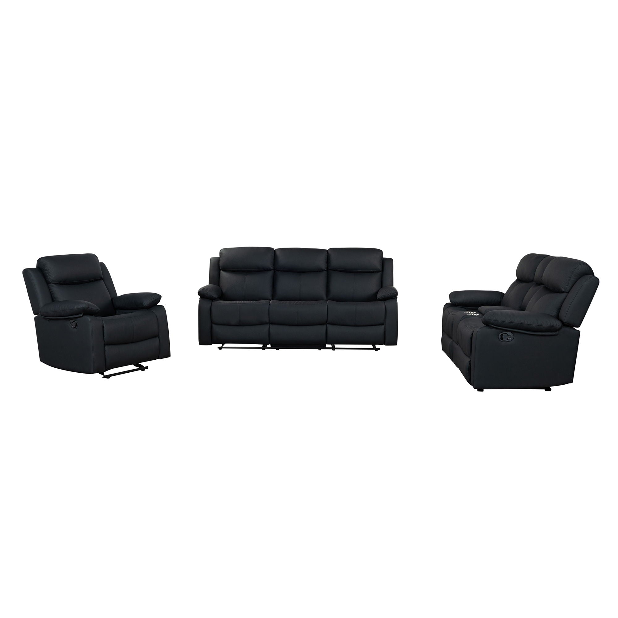 Blanche - Console Reclining Loveseat With LED Lights And Speakers