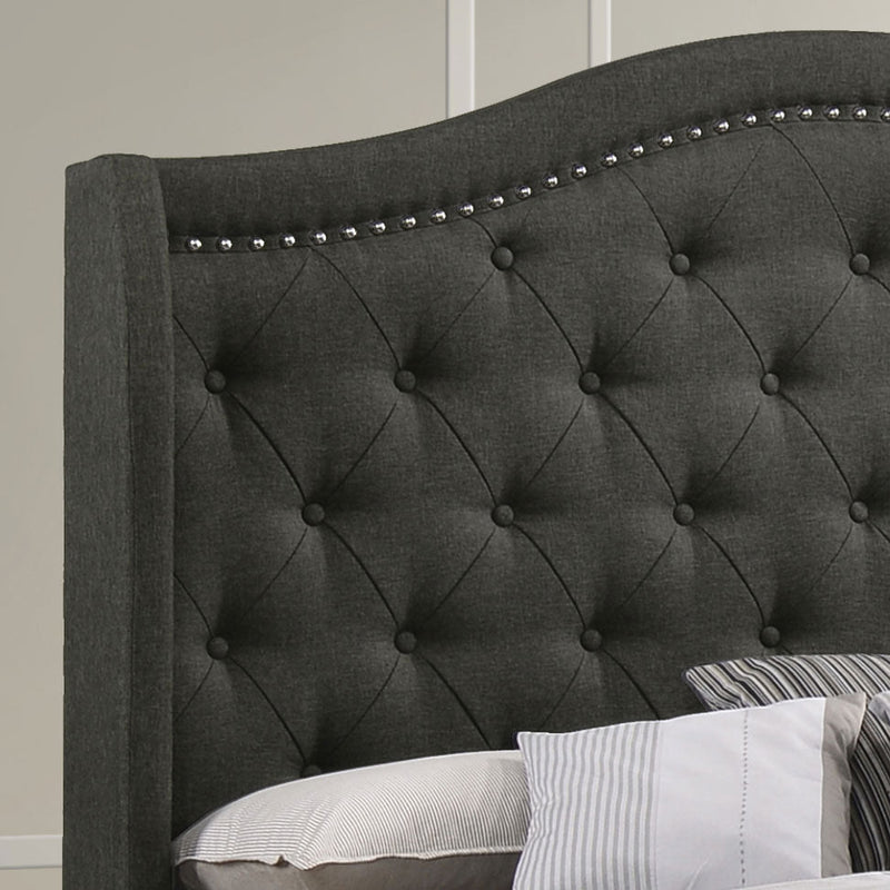Sonoma Upholstered  Wingback Bed Beige