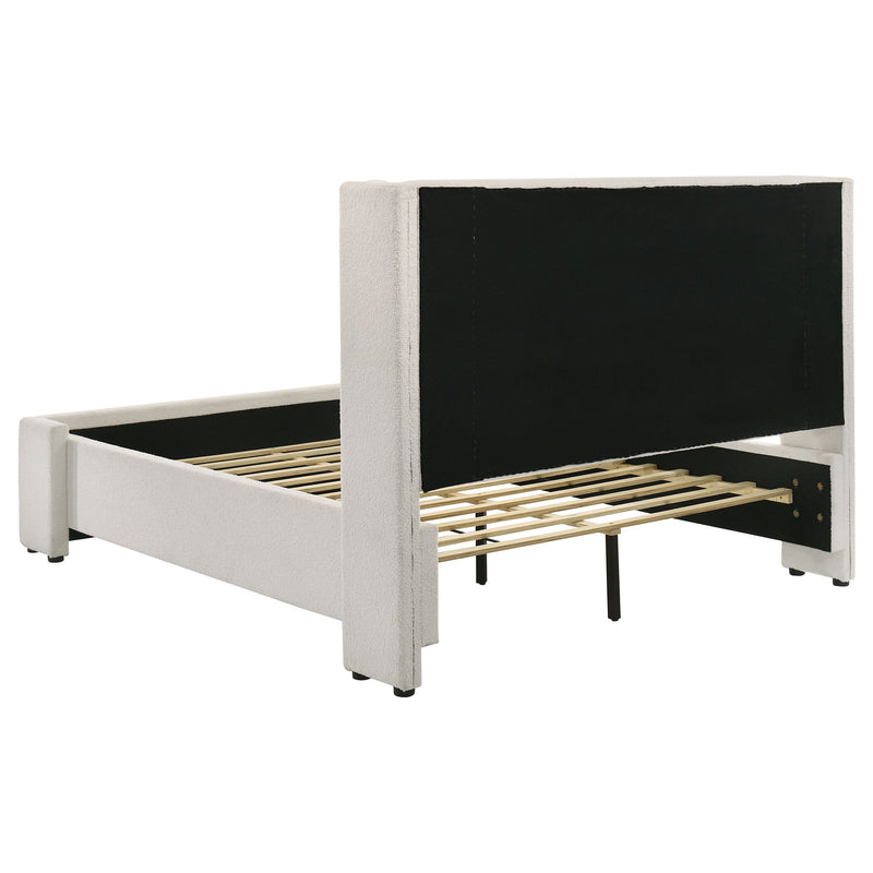 Alamosa Boucle Upholstered  Platform Bed White