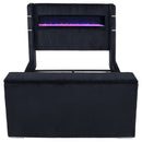 Tisdall Flame Visualizer Wingback TV Bed Black