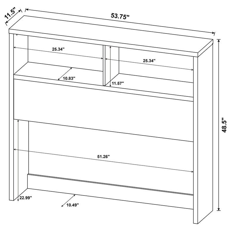 Westpark 49-inch  Bookcase Headboard Black