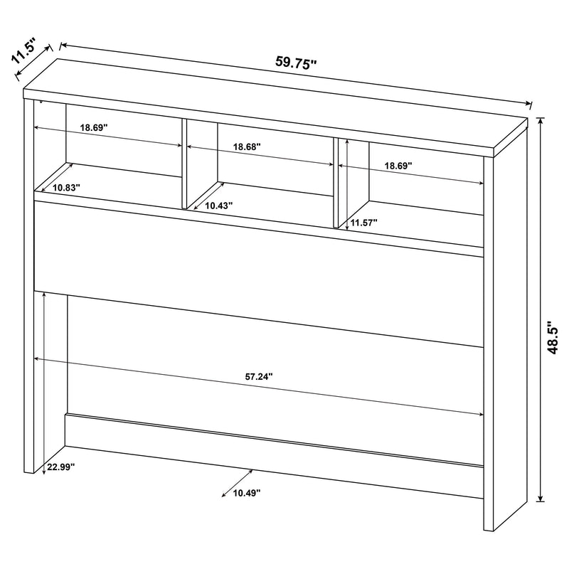 Westpark 49-inch  Bookcase Headboard Black
