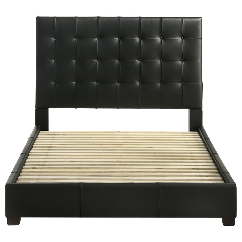 Medley Genuine Leather Panel Platform Bed Black