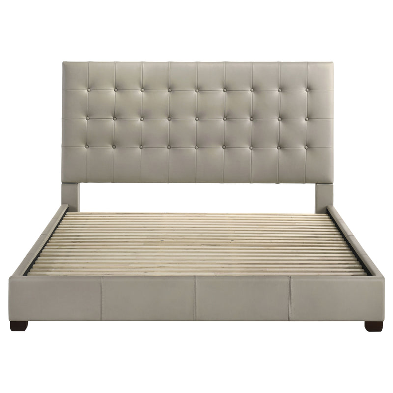Medley Genuine Leather Panel Platform Bed Black