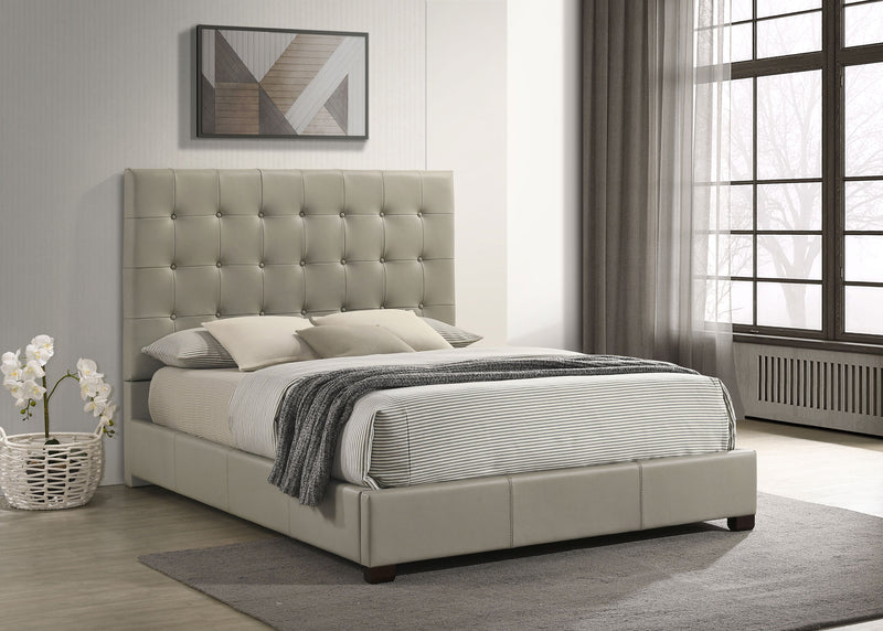 Medley Genuine Leather Panel Platform Bed Black