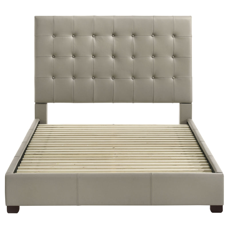 Medley Genuine Leather Panel Platform Bed Black