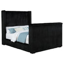 Centergrove Upholstered Queen Wingback TV Bed Black