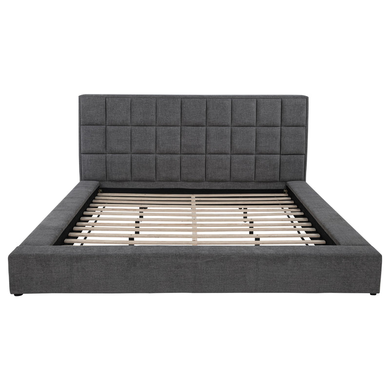 Dreux Upholstered Panel Platform Bed Cream
