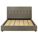 Delsea Upholstered Queen Panel Platform Bed Light Brown
