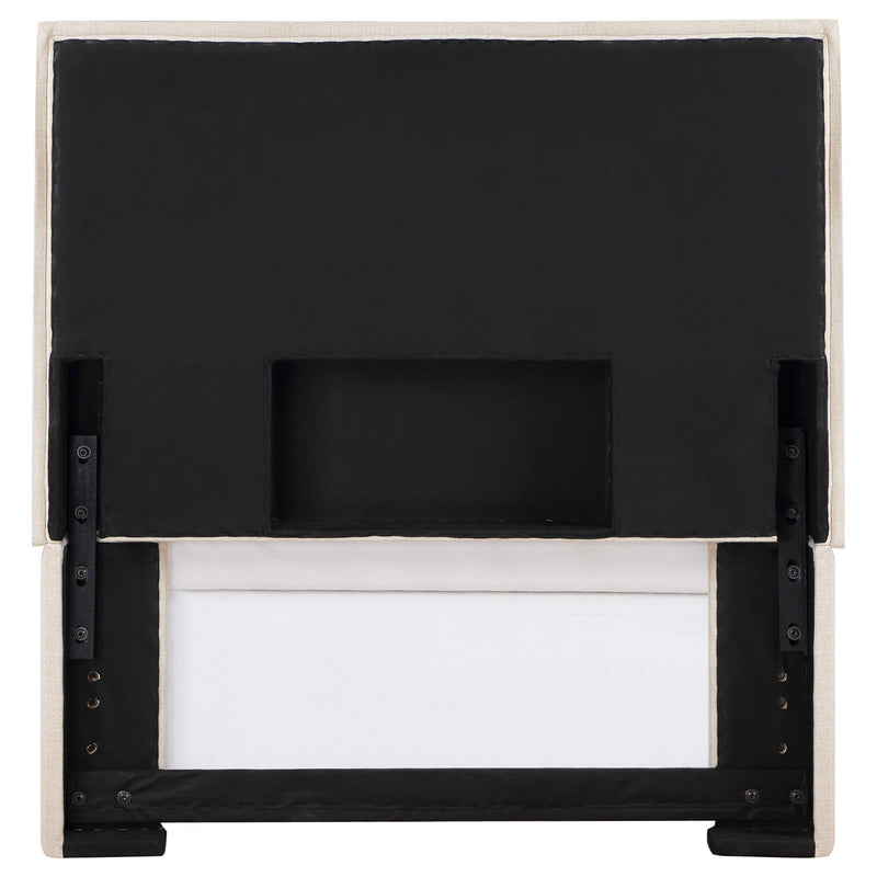Izzy Upholstered King Panel Headboard Sand