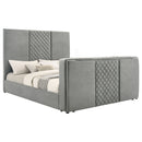 Tara 61-inch Upholstered  Panel TV Bed Grey