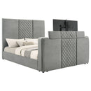 Tara 61-inch Upholstered  Panel TV Bed Grey