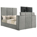 Tara 61-inch Upholstered  Panel TV Bed Grey