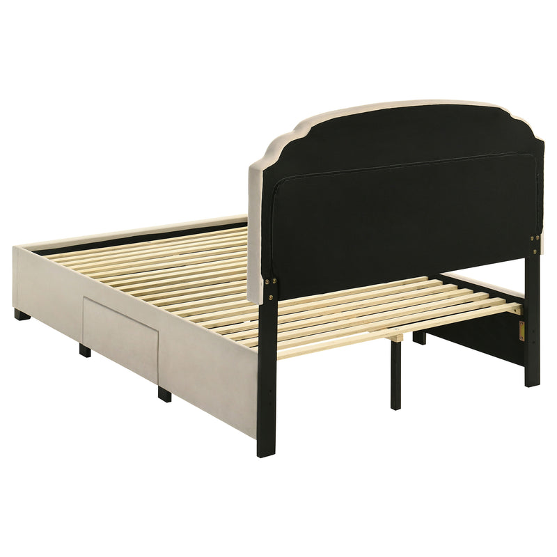 Marianna 4-drawer Upholstered Storage Bed Cream
