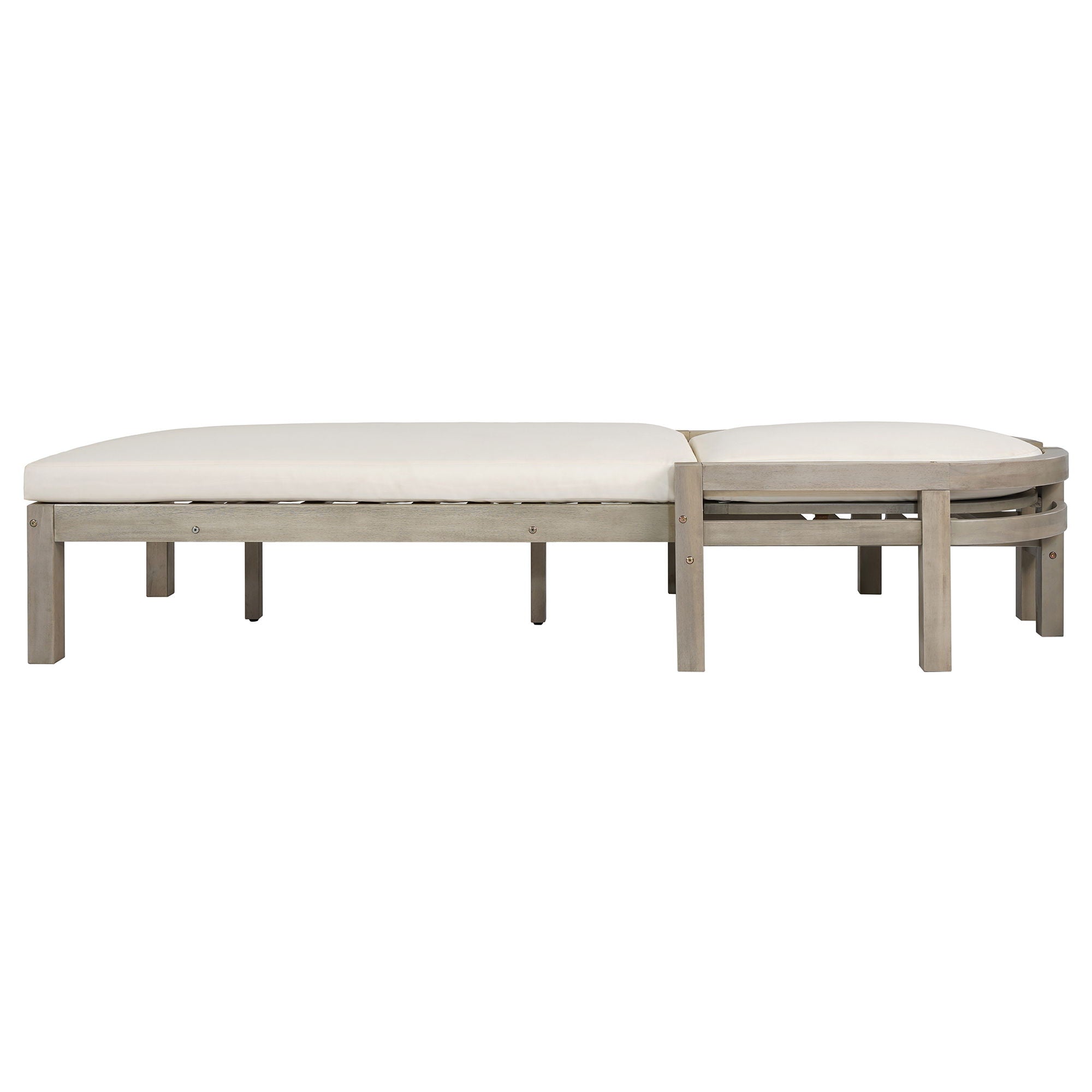 Outdoor Chaise Lounge With 5 Position Adjustable Backrest (Set of 2)