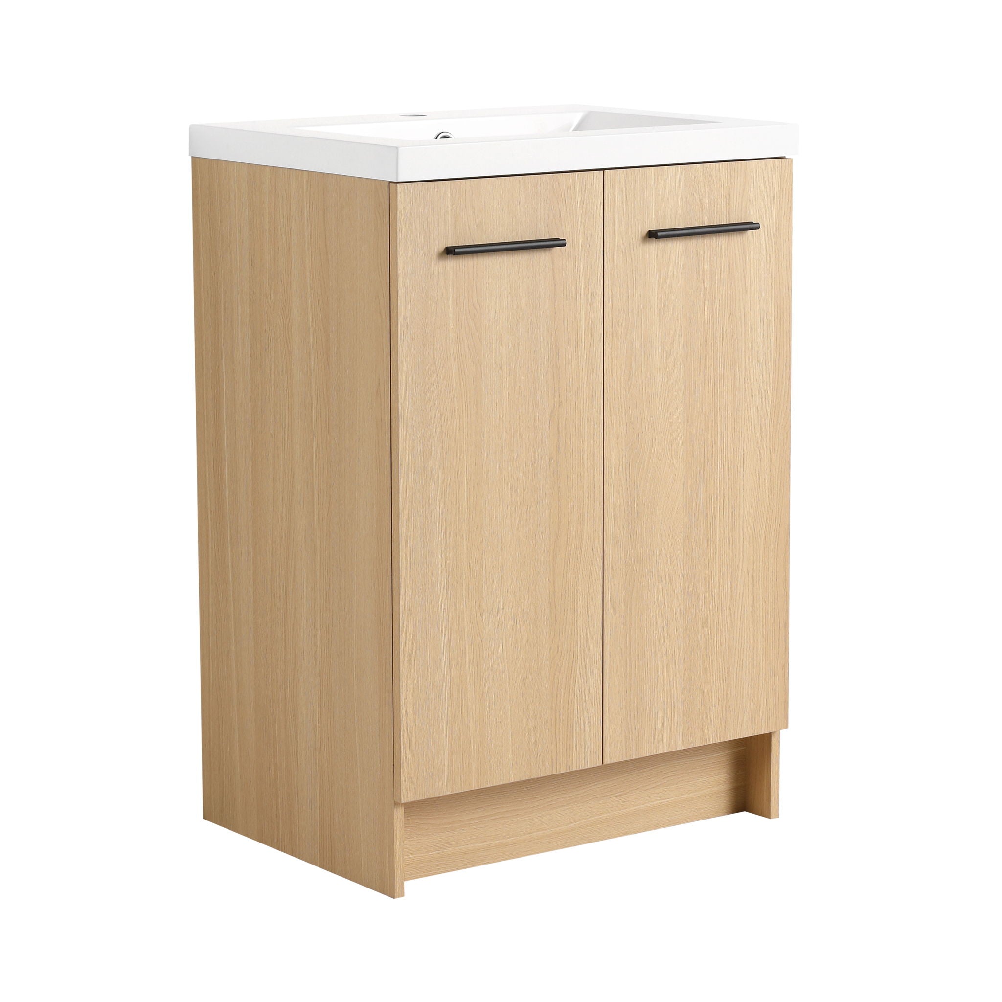 Floating Bathroom Vanity With Sink, Wall Mounted Double Door Storage