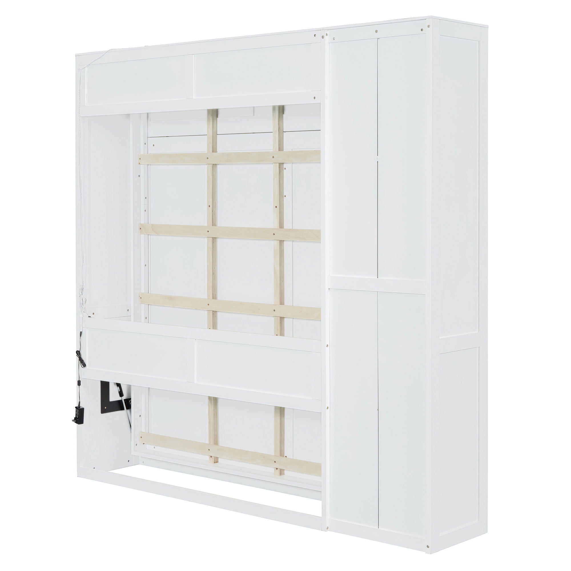 Murphy Wall Bed With Shelves, Wardrobe And LED Lights