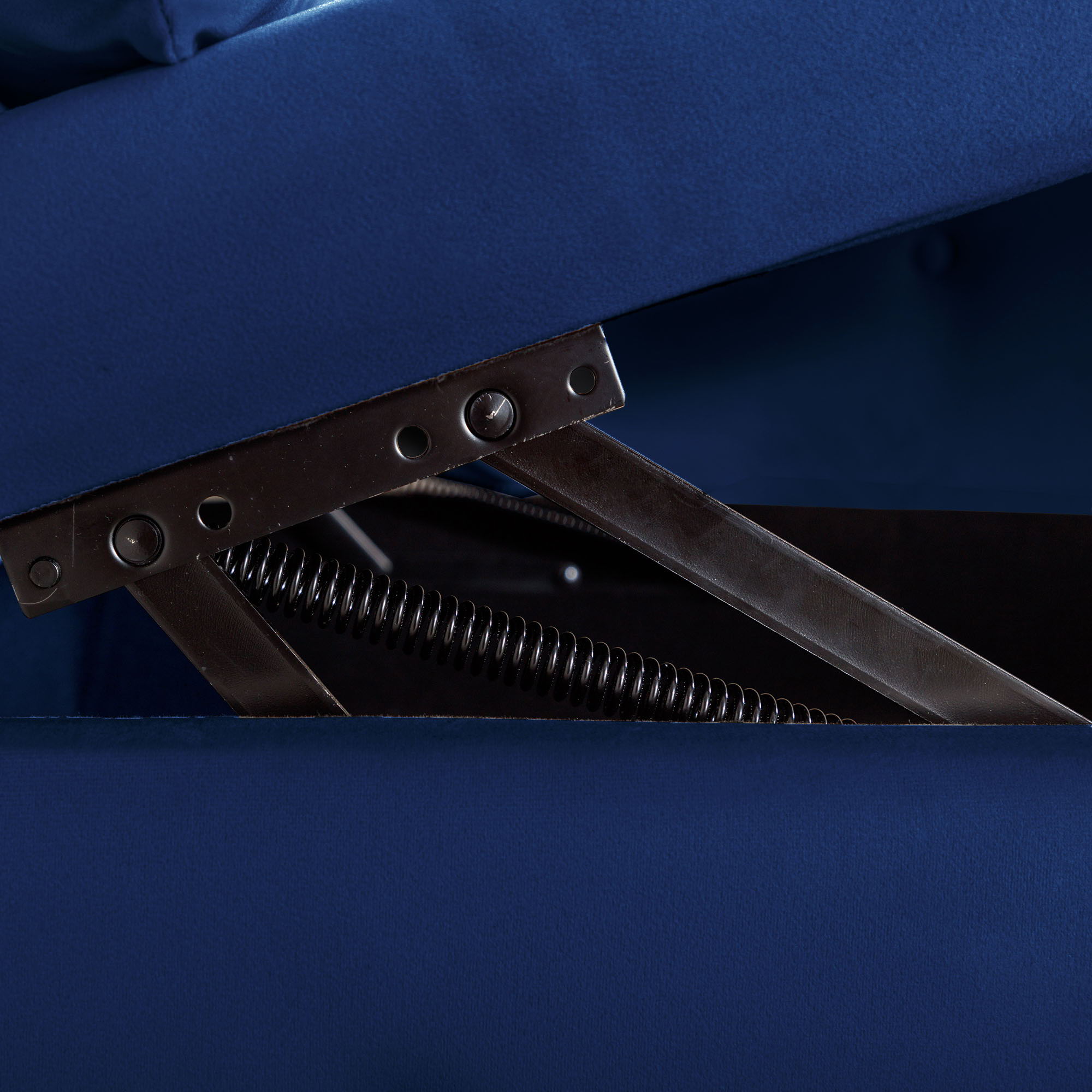 Chaise Lounge Indoor, Lounge Chair For Bedroom With Storage & Pillow, Modern Upholstered Rolled Arm Chase Lounge For Sleeping With Nailhead Trim For Living Room Bedroom Office