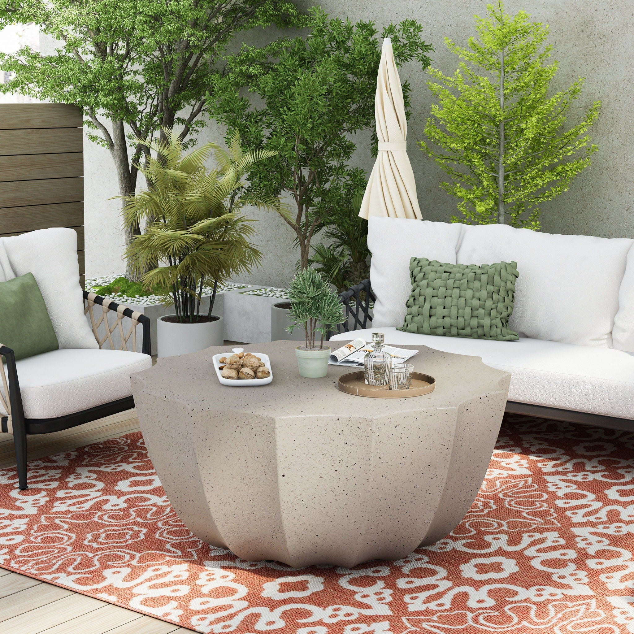 Modern Round Coffee Table For Indoor / Outdoor