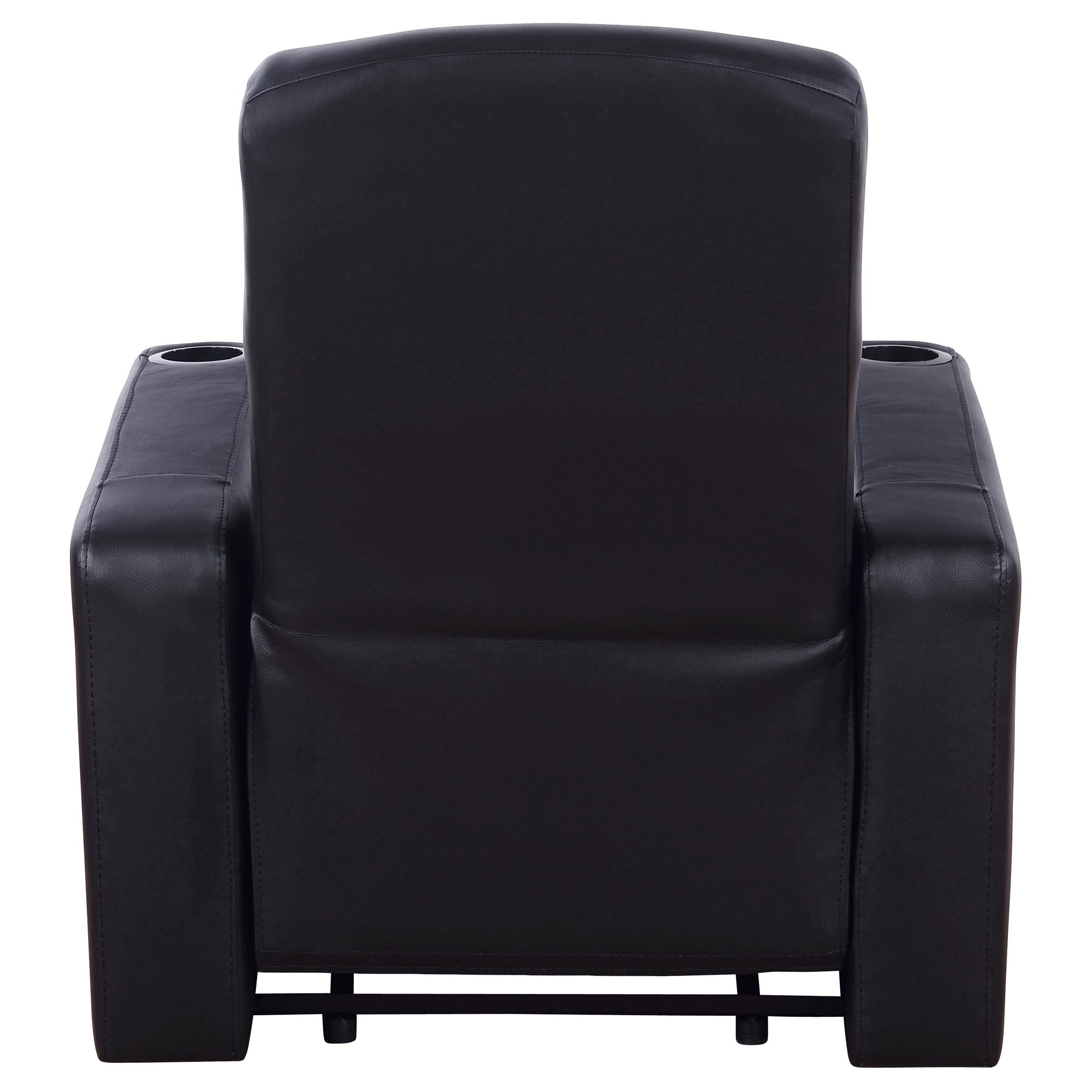Diamond Modern Furniture COA Cyrus Leather Match 1-Seat Home Theatre Seating 600001 IMAGE 5