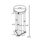 Edie Round Marble Top Accent Side Table Merlot