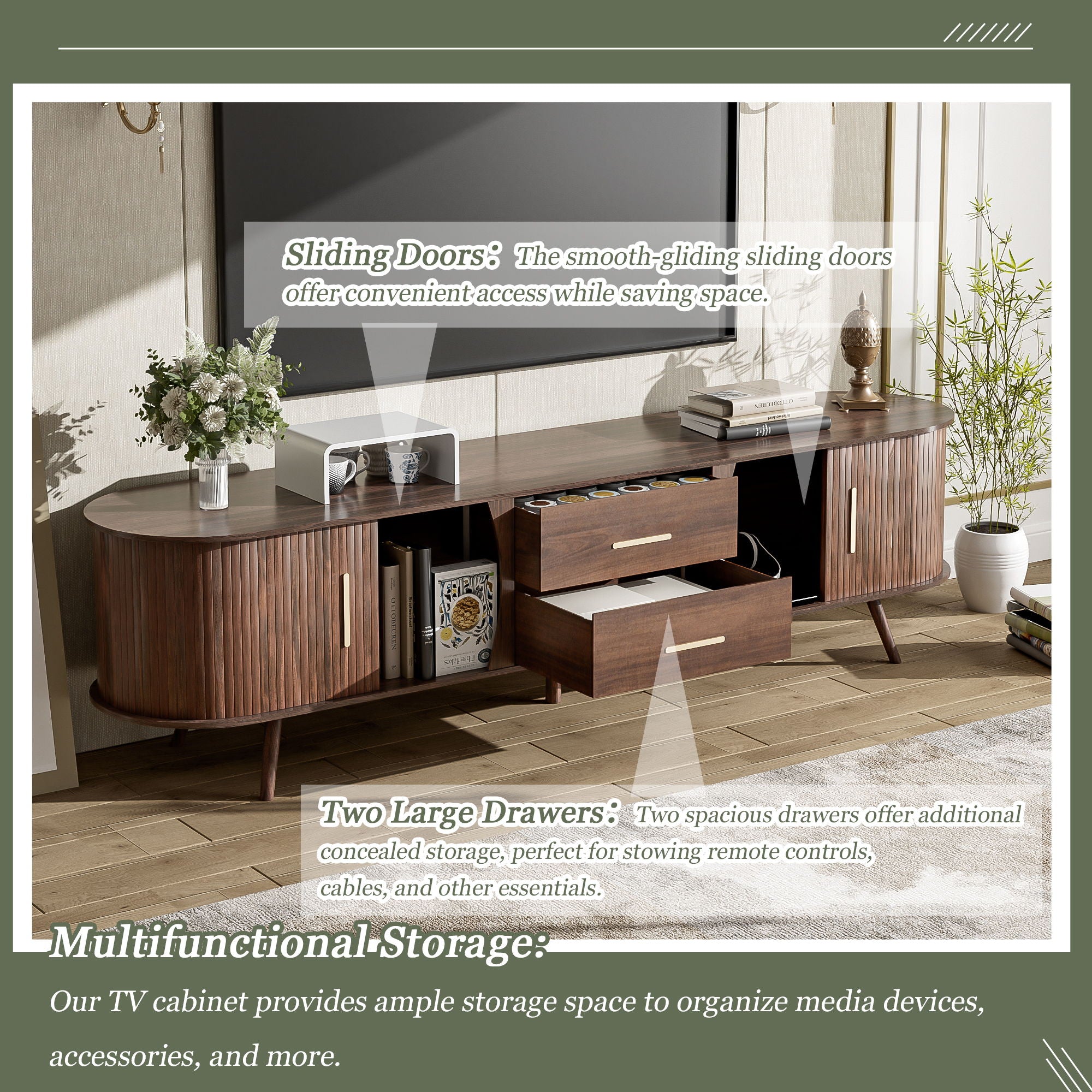 TV Stand, Entertainment Center With Storage