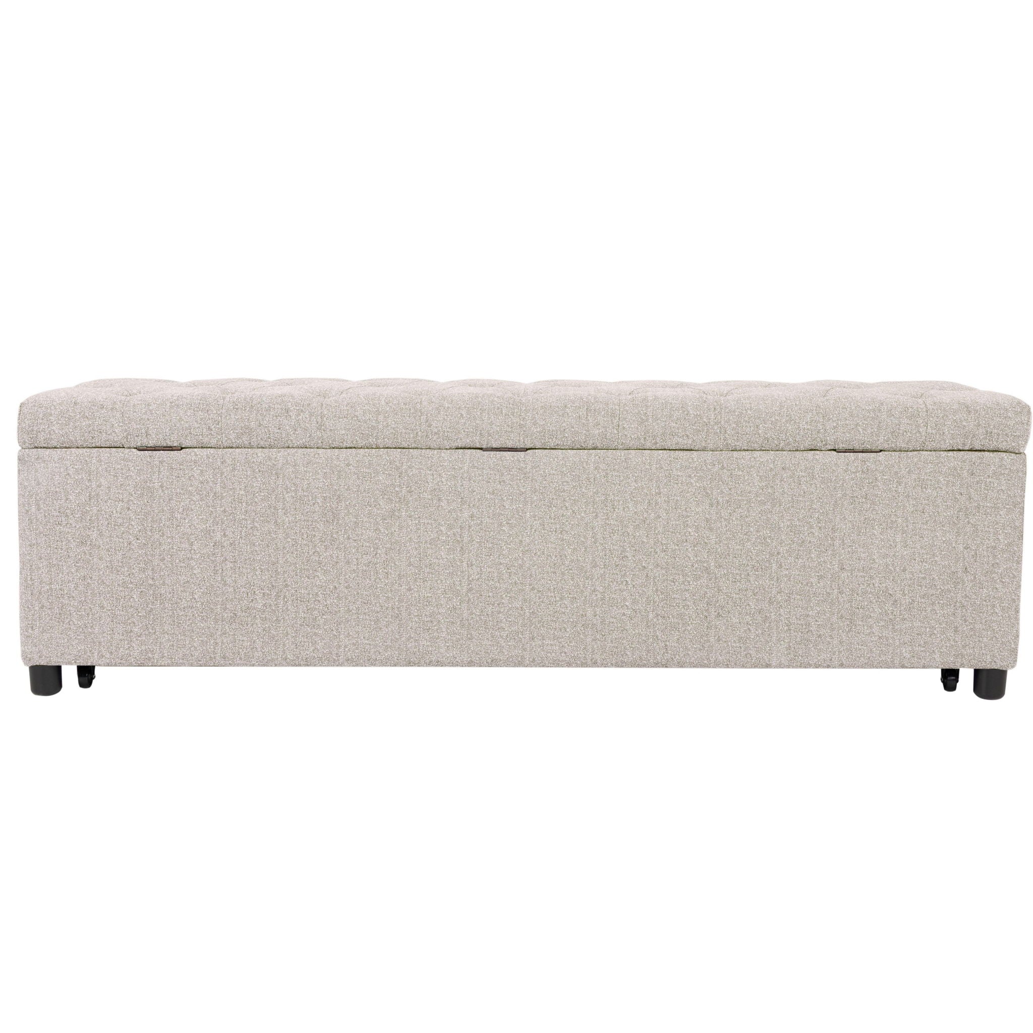 Storage Ottoman With Tufted Seat And Underseat Drawer