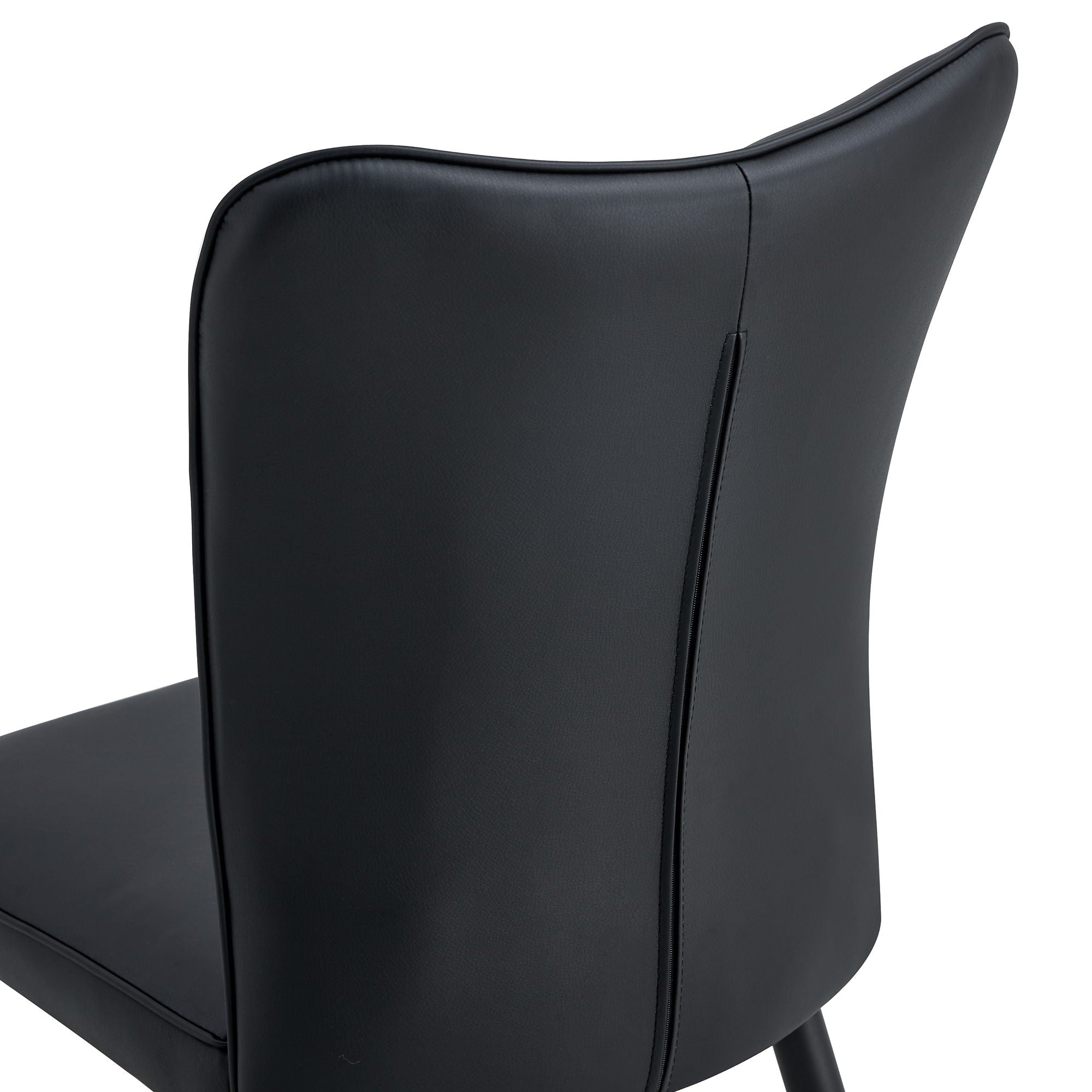 Modern Chair Set 4 Pieces With Vertical Backrest Design For Kitchen And Living Rooms - Black