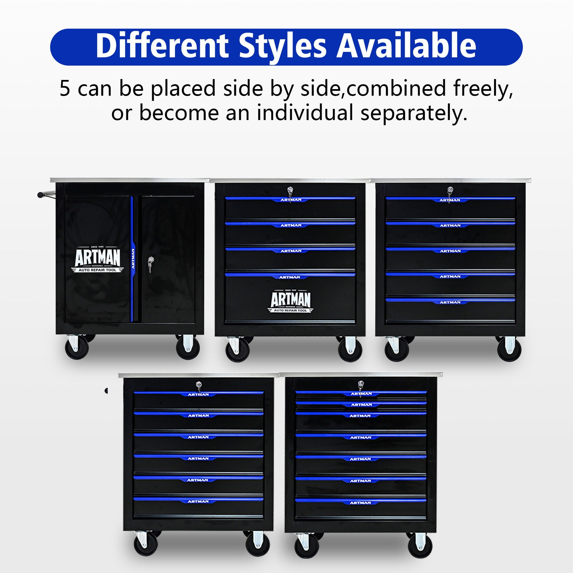 Drawer Multifunctional Tool Cart With Wheels