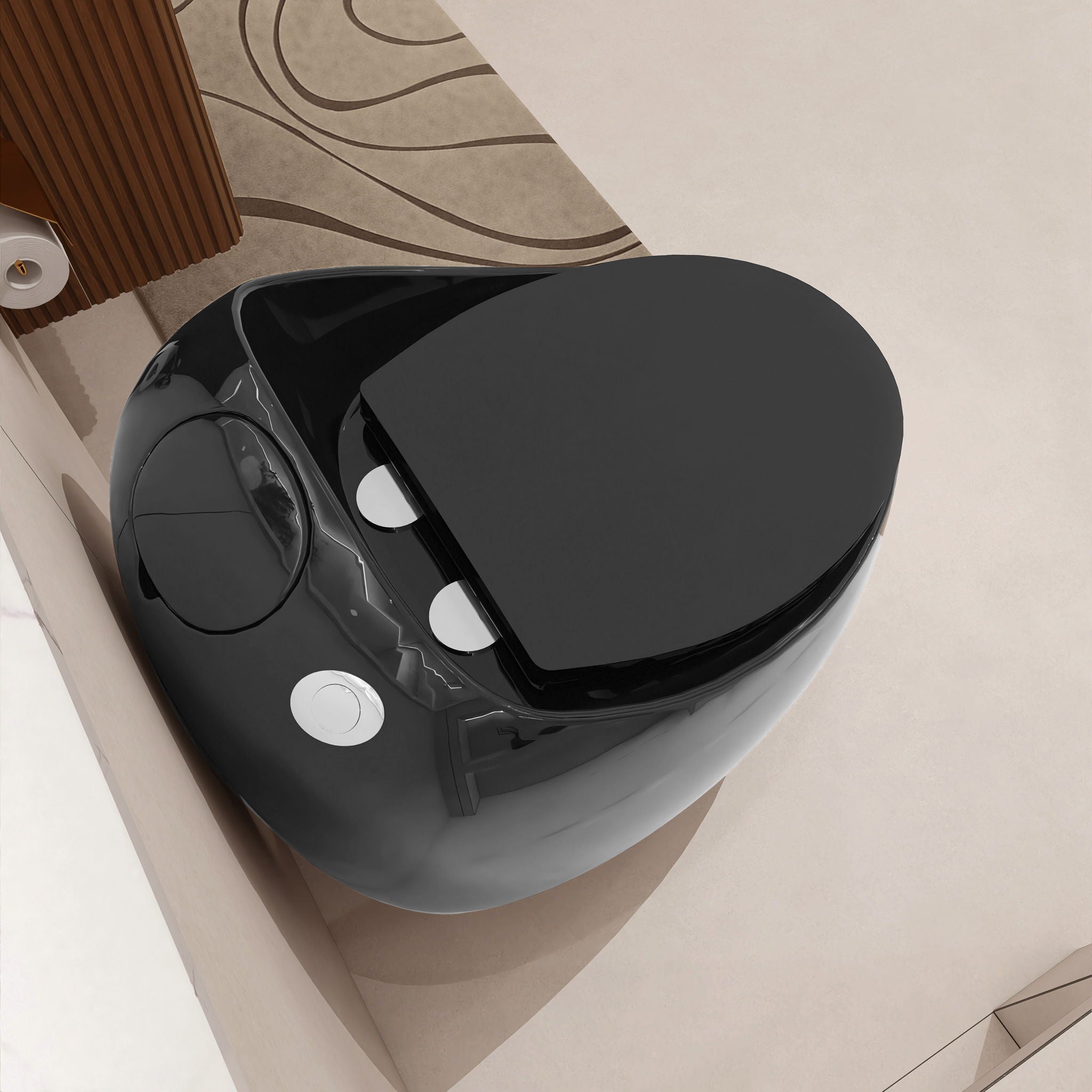 Modern Egg Shape Toilet 1.28 Gpf Single Flush Ceramic