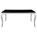 Diamond Modern Furniture COA Barzini Dining Table with Glass Top 105071 IMAGE 3