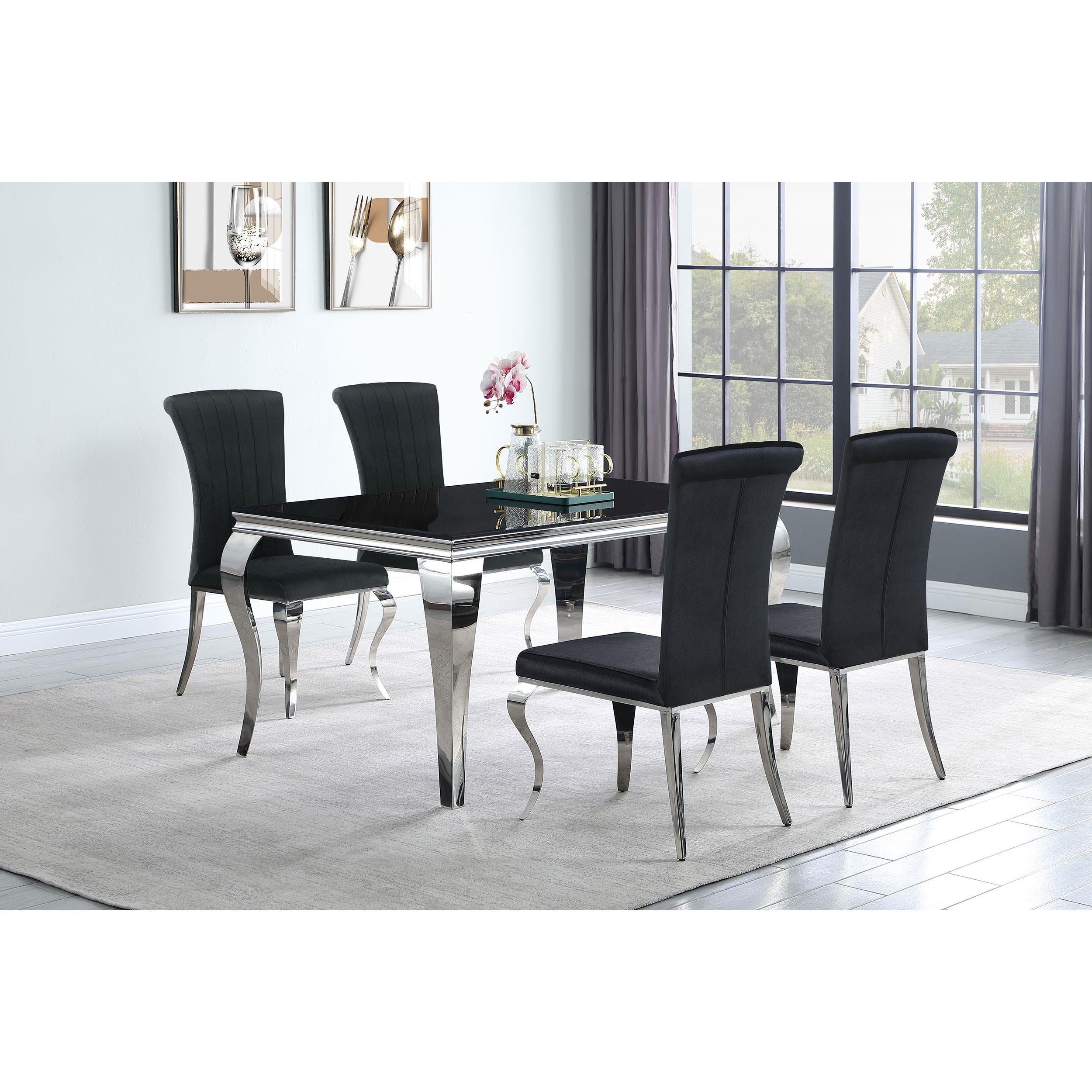 Diamond Modern Furniture COA Barzini Dining Table with Glass Top 105071 IMAGE 5