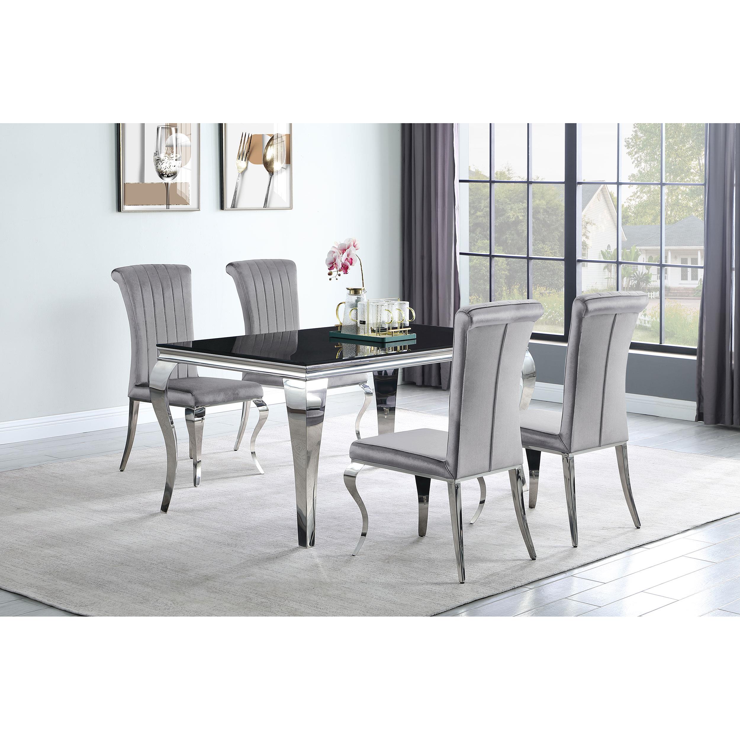 Diamond Modern Furniture COA Barzini Dining Table with Glass Top 105071 IMAGE 6