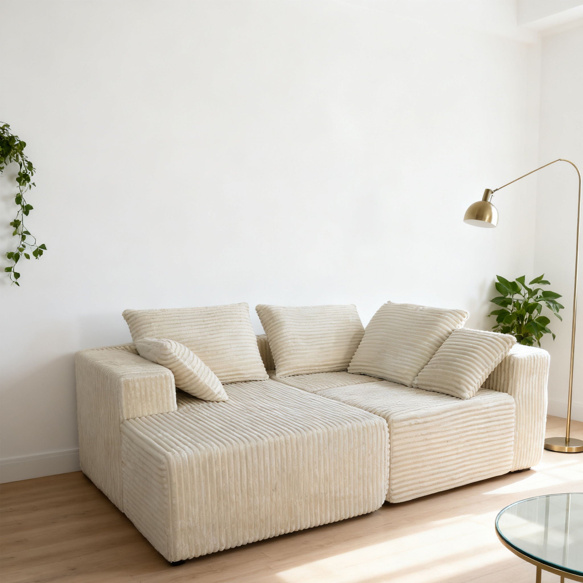 Corner Combination Sofa Sectional Couch With Soft Fabric