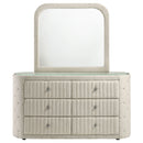 Sonya 6-drawer Upholstered Bedroom Dresser with Mirror Ivory