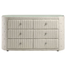 Sonya 6-drawer Upholstered Bedroom Dresser Ivory