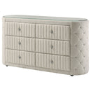 Sonya 6-drawer Upholstered Bedroom Dresser Ivory