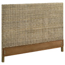 Zyla Woven Rattan California King Panel Headboard Kubu Grey