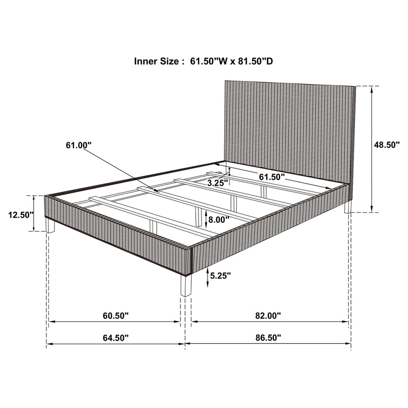 Zyla Wood California King Panel Bed Kubu Grey