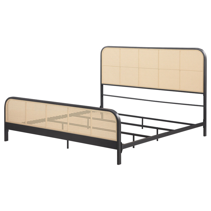 Lanewood Open Cane Webbing Metal  Bed Black