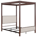 Zimmerlee 89-inch Metal  Canopy Bed Rust Brown
