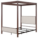 Zimmerlee 89-inch Metal  Canopy Bed Rust Brown
